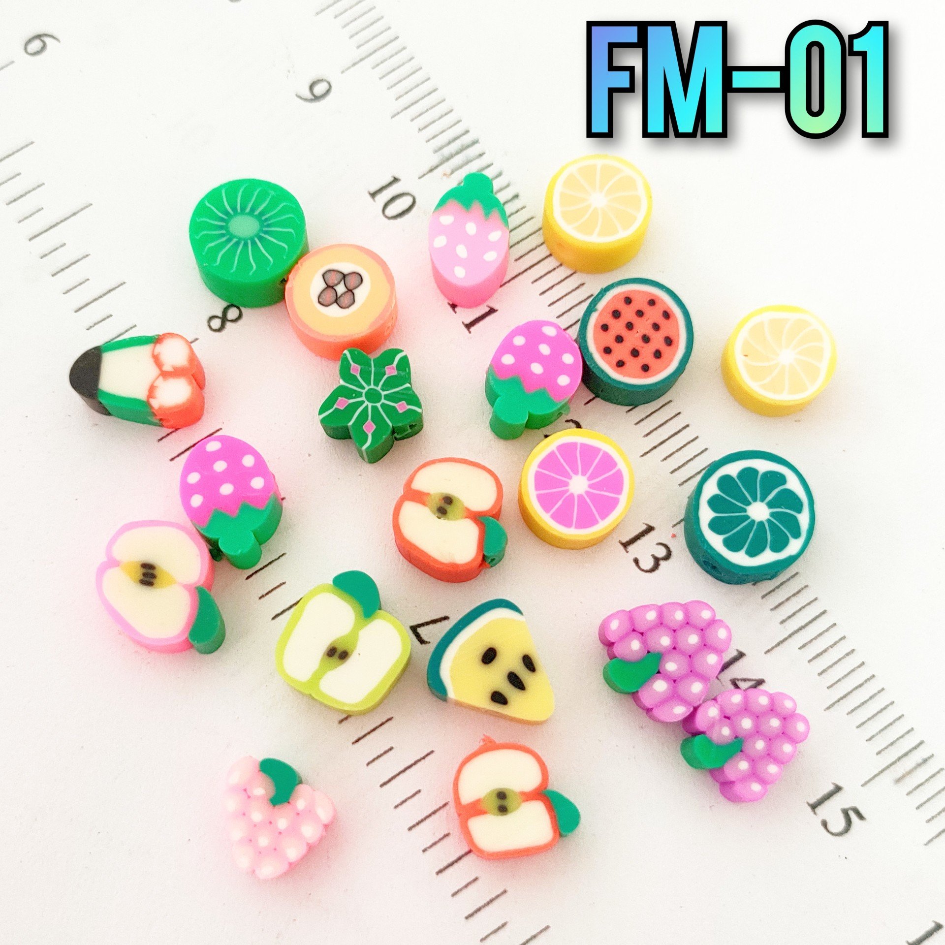Fm-01 Karışık Renk Meyve Figür Fimo Boncuk