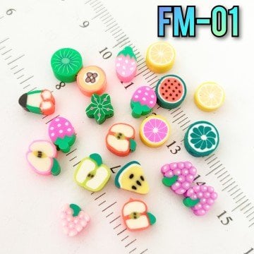Fm-01 Karışık Renk Meyve Figür Fimo Boncuk