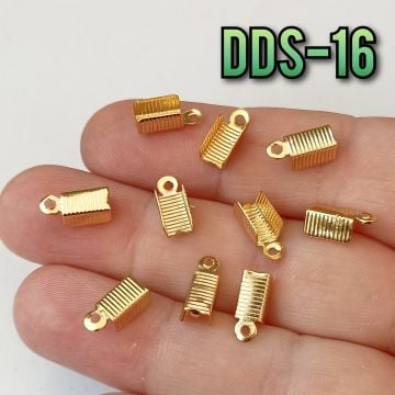 DDS-16 Lak Altın Kaplama Dikdörtgen Deri Kapama 4 mm