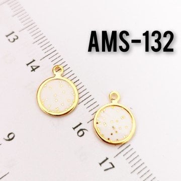 AMS-132 Altın Kaplama Simli Mineli Pul Sallantı