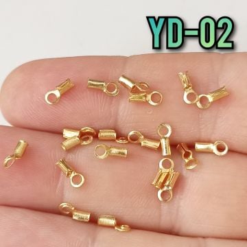 YD-02 Lak Altın Kaplama Yuvarlak Deri Kapama 2 mm