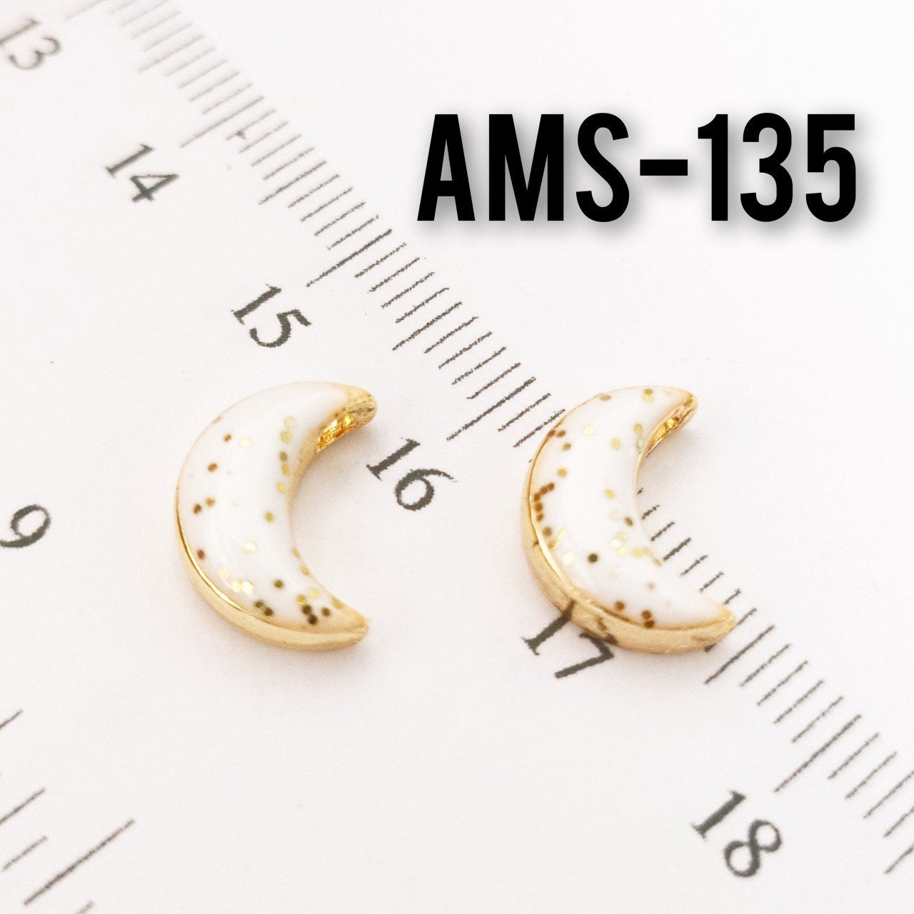 AMS-135 Altın Kaplama Simli Beyaz Mineli Ay Sallantı
