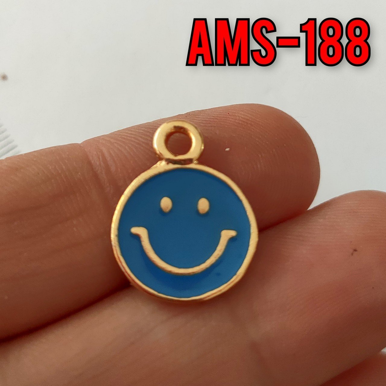 AMS-188 Altın Kaplama Mineli Smile Sallantı Mavi