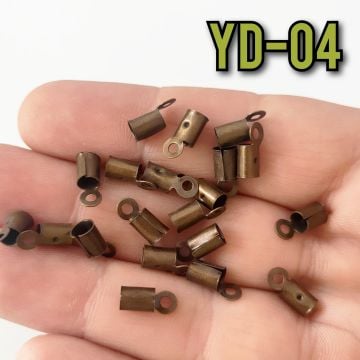 YD-04 Koyu Antik Renk Yuvarlak Deri Kapama 4 mm