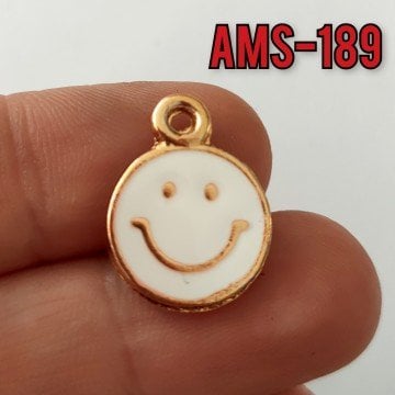 AMS-189 Altın Kaplama Mineli Smile Sallantı Beyaz